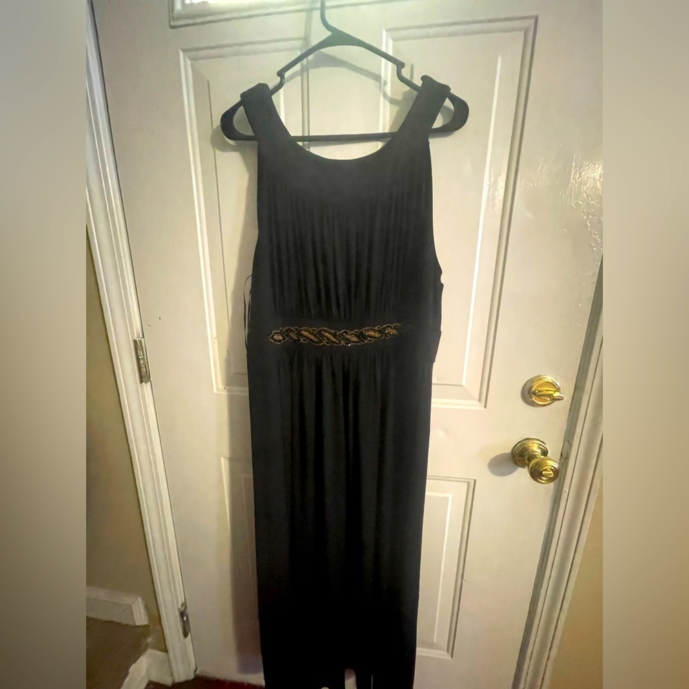 Black gown with bronze accent